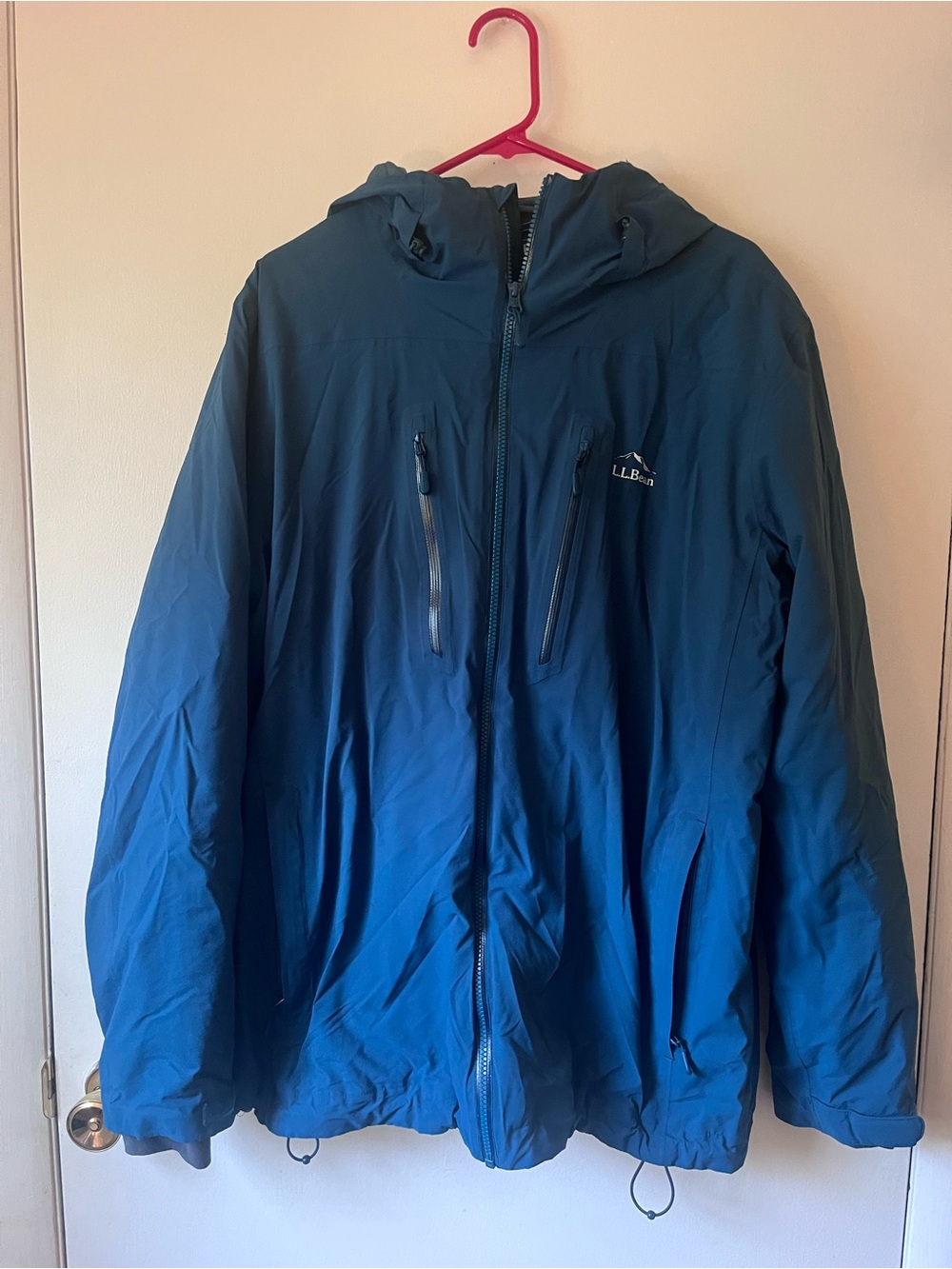 L.L. Bean Men's Primaloft Blue Hooded Waterproof Jacket Size XL